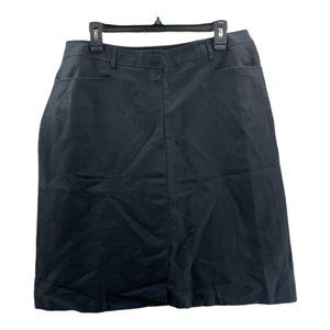 Nygard Collection Womens Pencil Mini Skirt Black Back Slit Pockets Zip 14